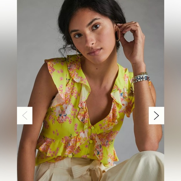 Maeve by Anthropologie Ashlee Ruffled Blouse - Picture 1 of 6
